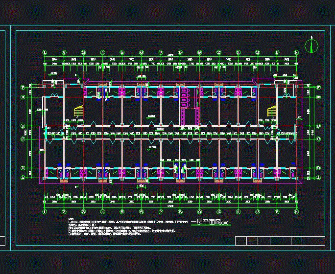 广联达2层宿舍楼施工图建施图结施图平面图剖面图配筋图